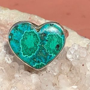 BOUTIQUE MALACHITE IN CHRYSOCHOLLA 925 SILVER RING